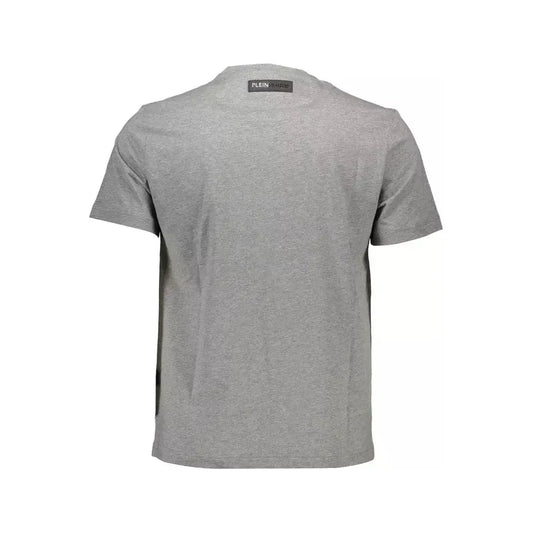 Athletic Grey Crew Neck Tee with Logo Detail Plein Sport