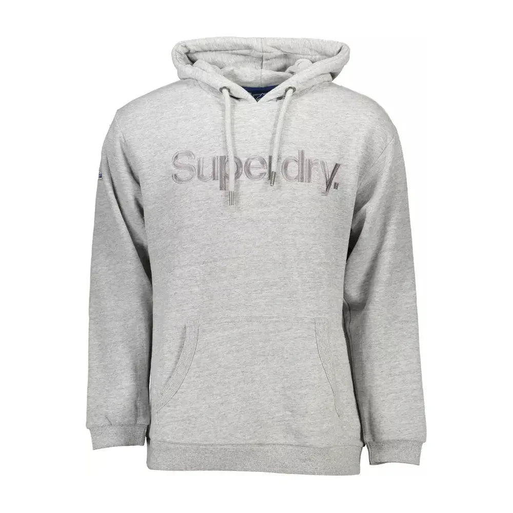 Chic Gray Hooded Long-Sleeve Sweatshirt