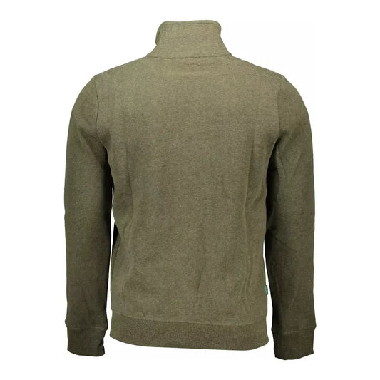 Sleek Green Zippered Sweatshirt with Embroidery Superdry