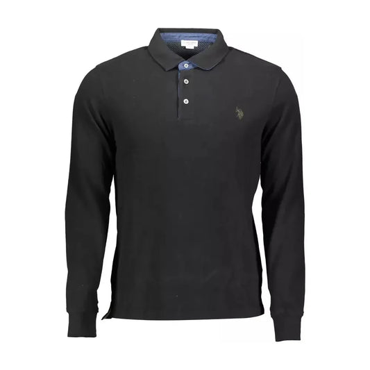 Elegant Long-Sleeved Polo with Elbow Patches