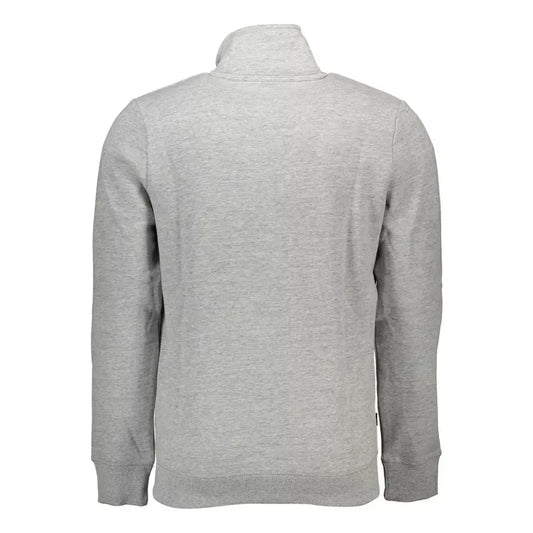 Sleek Long-Sleeved Zip Sweatshirt in Gray Superdry