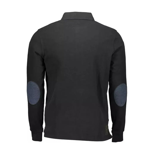 Elegant Long-Sleeved Polo with Elbow Patches