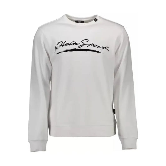 Sleek White Graphic Sweatshirt for Men