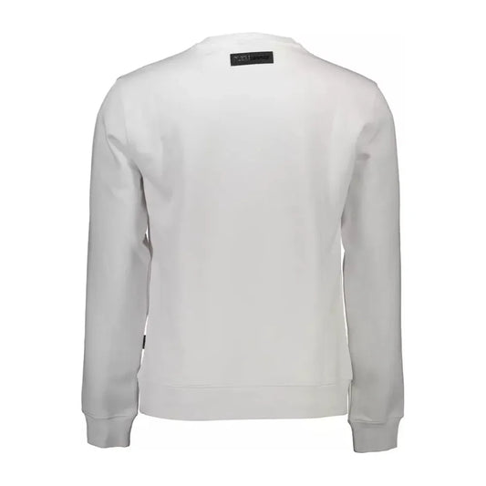 Sleek White Graphic Sweatshirt for Men