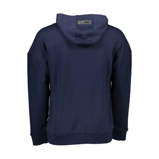 Blue Contrast Detail Hooded Sweatshirt