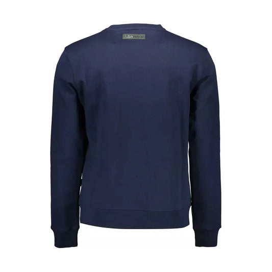 Athletic Elegance Blue Round Neck Sweater Plein Sport