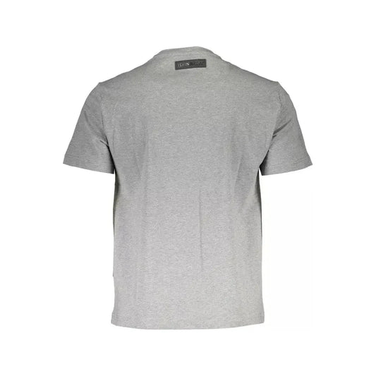 Chic Gray Short Sleeve Round Neck Tee Plein Sport