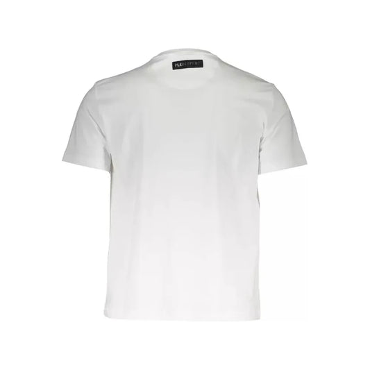 Sleek White Crew Neck Designer Tee Plein Sport