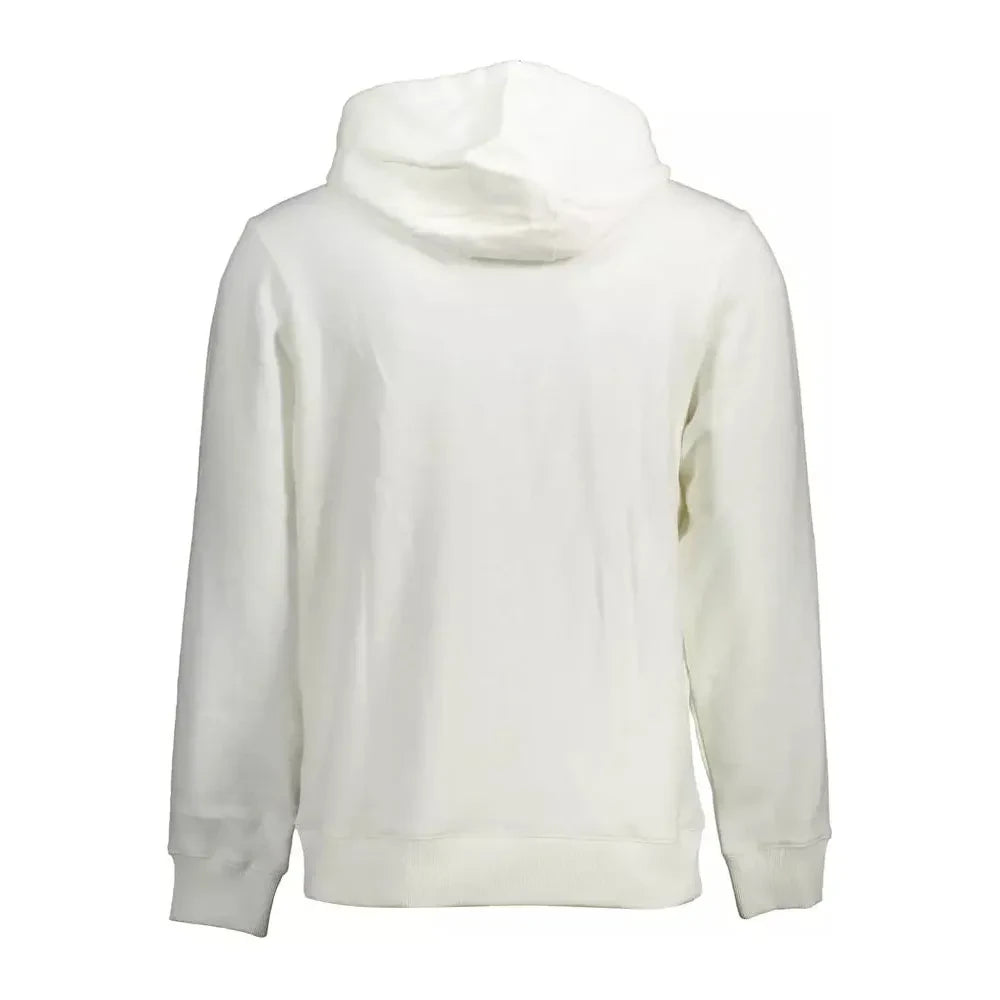 Eco-Chic White Hoodie with Iconic Print