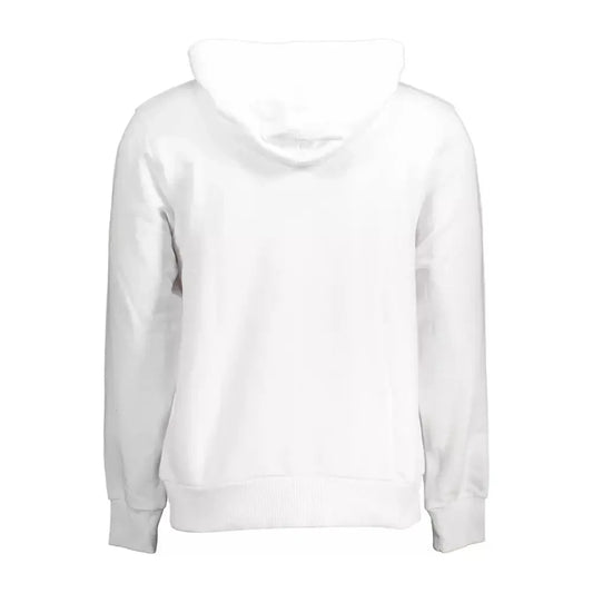 Classy White Hooded Cotton Sweatshirt Cavalli Class