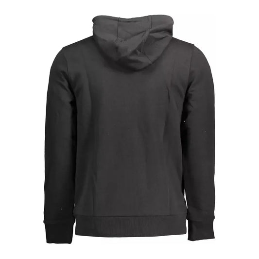 Elegant Black Cotton Hooded Sweatshirt