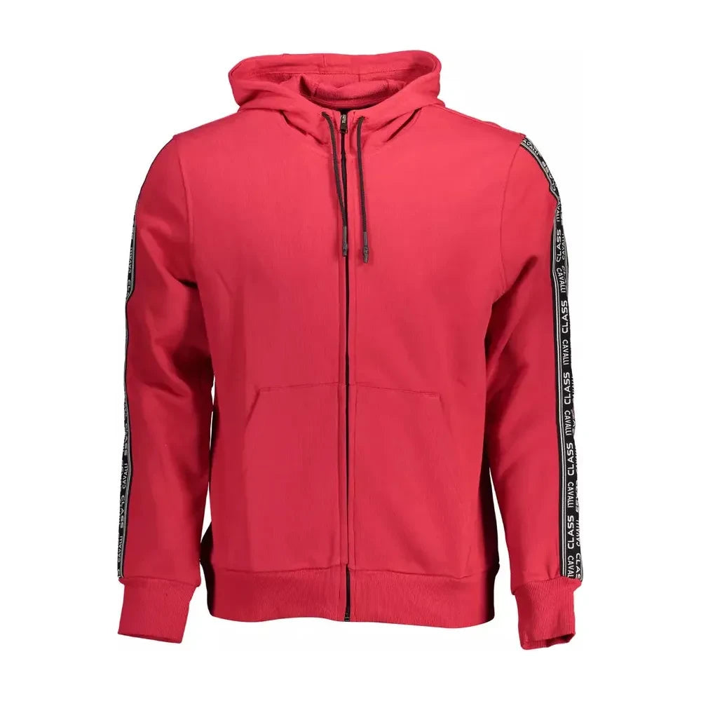 Chic Pink Hooded Sweatshirt with Contrasting Details