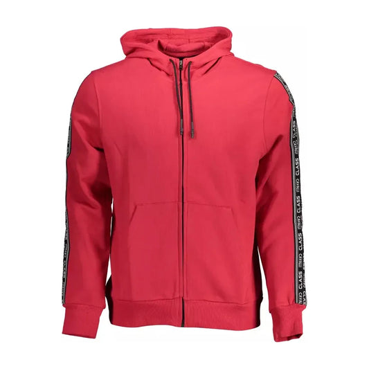 Chic Pink Hooded Sweatshirt with Contrasting Details Cavalli Class