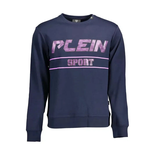 Sleek Blue Athletic Sweatshirt with Logo Detail Plein Sport