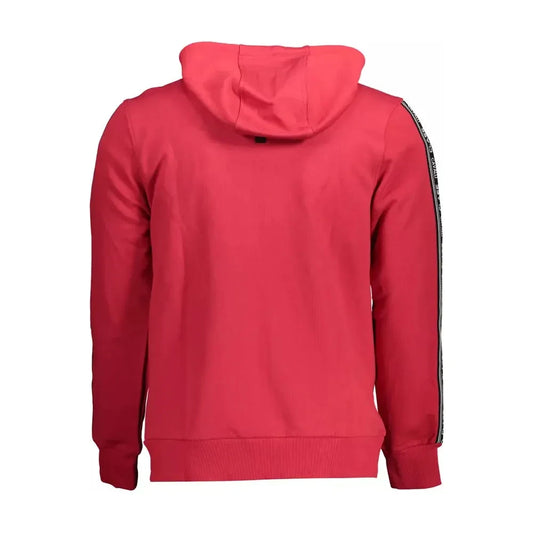 Chic Pink Hooded Sweatshirt with Contrasting Details Cavalli Class