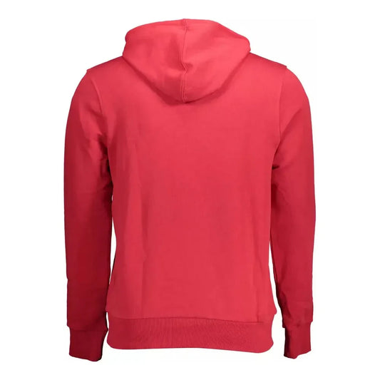 Pink Cotton Hooded Sweatshirt with Logo Print