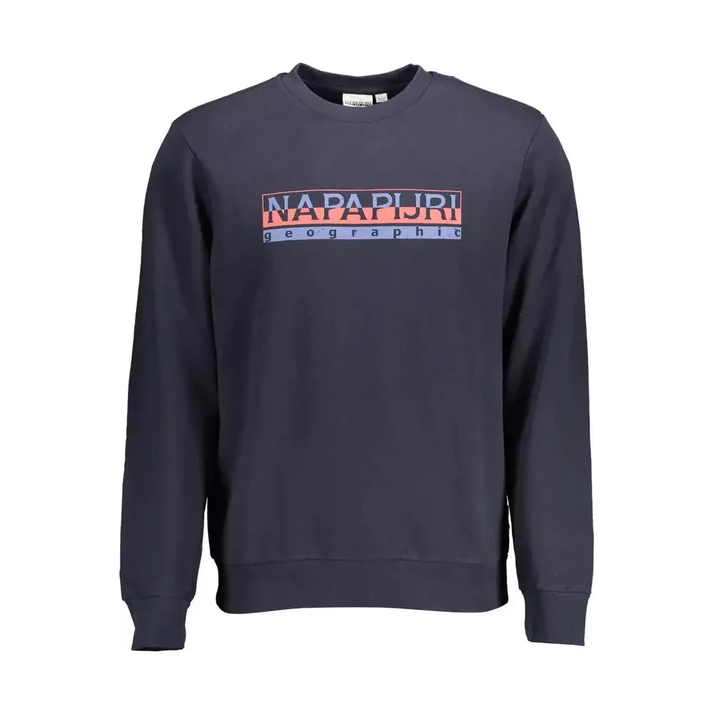 Blue Cotton Logo Print Sweatshirt