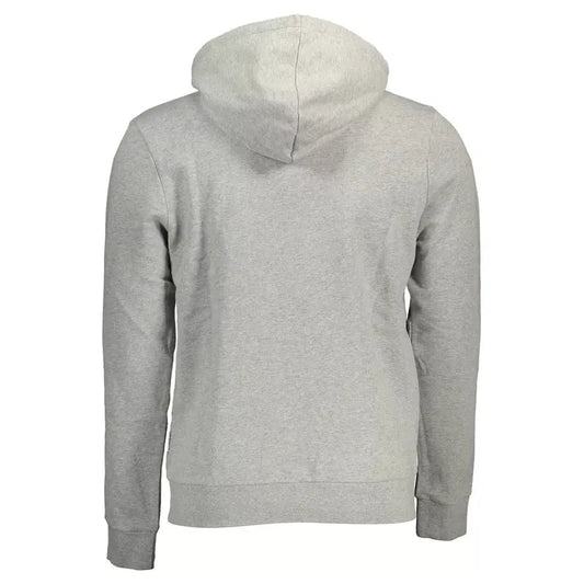 Chic Gray Hooded Sweatshirt with Zip Pocket