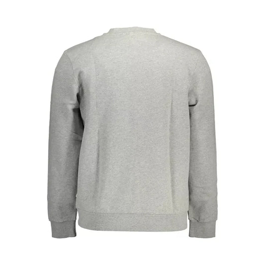 Chic Grey Cotton Sweatshirt with Iconic Print