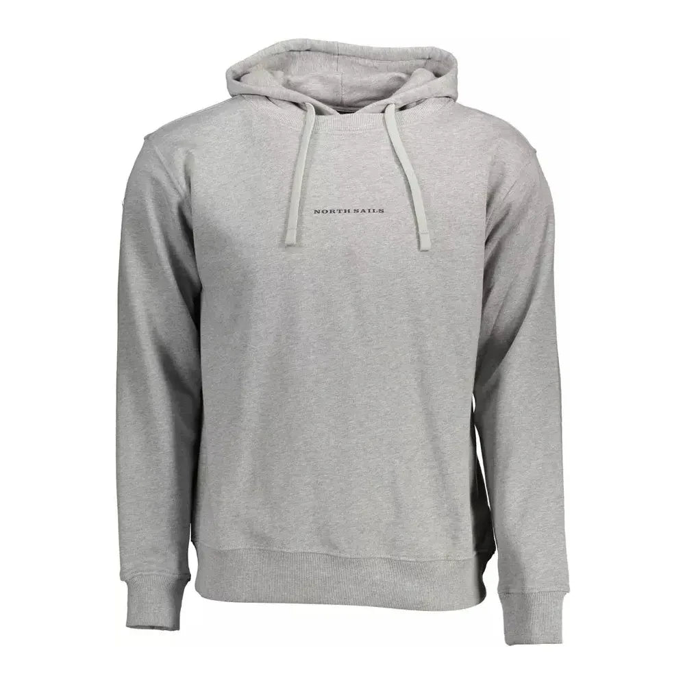 Chic Gray Long-Sleeved Hooded Sweatshirt