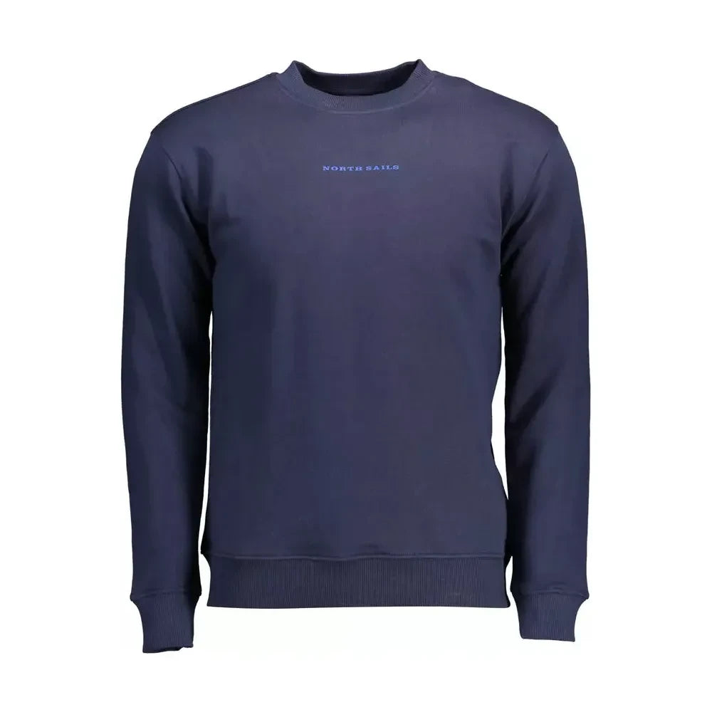 Blue Cotton Crew Neck Sweater