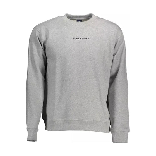 Elegant Gray Long-Sleeved Crewneck Sweater