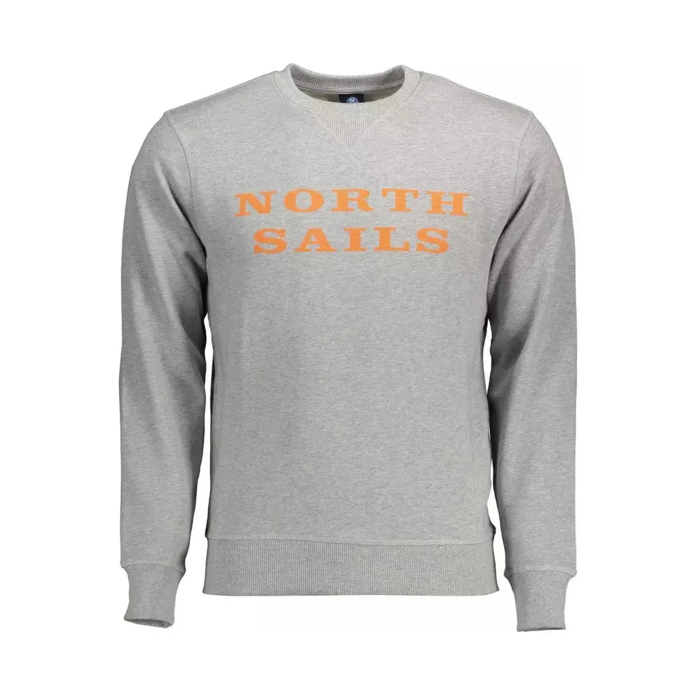 Chic Gray Round Neck Printed Sweatshirt