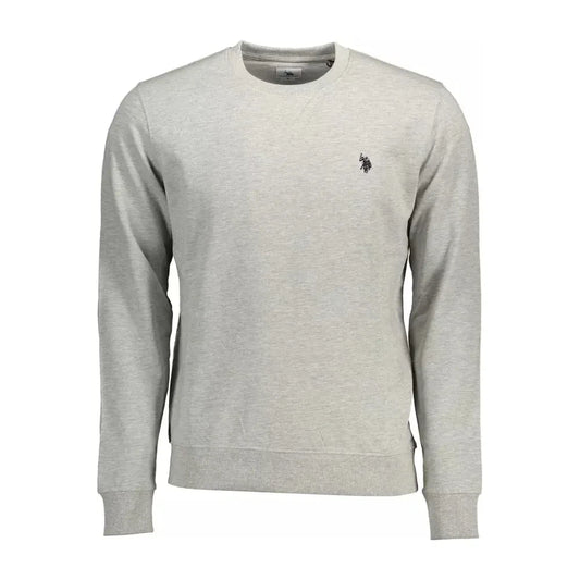 Elegant Grаy Round Neck Sweater with Embroidery U.S. POLO ASSN.