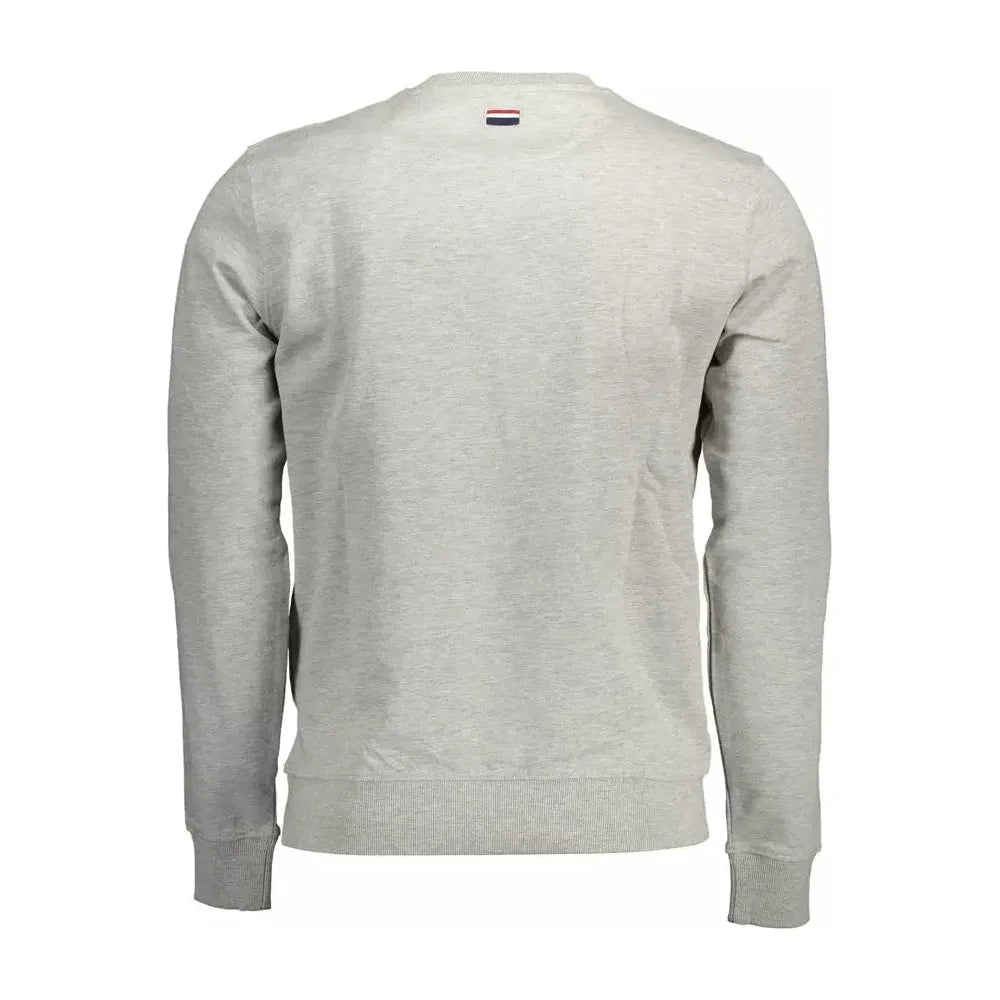 U.S. POLO ASSN. Elegant Grаy Round Neck Sweater with Embroidery U.S. POLO ASSN.