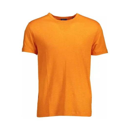 Elegant Orange Linen Short Sleeve Tee Gant