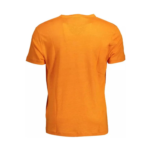 Elegant Orange Linen Short Sleeve Tee Gant