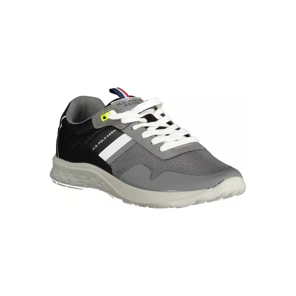 Sophisticated Gray Lace-Up Sports Sneakers