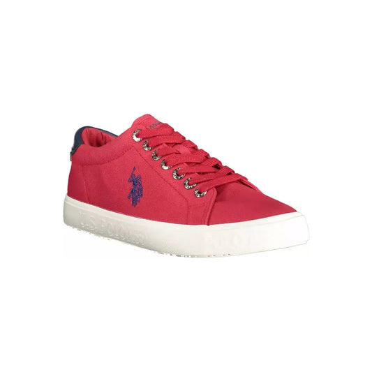 Chic Pink Lace-Up Sneakers with Contrasting Details U.S. POLO ASSN.