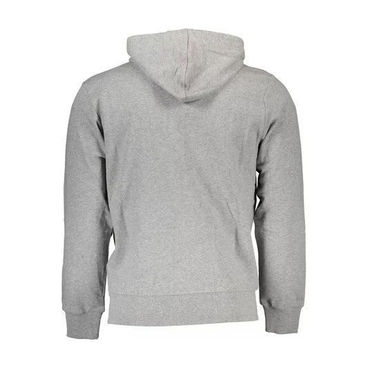 Elegant Gray Cotton Hooded Sweatshirt