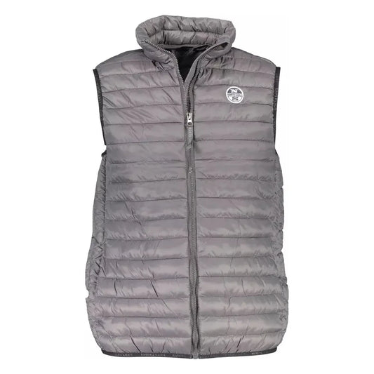 Sleek Sleeveless Gray Polyamide Vest