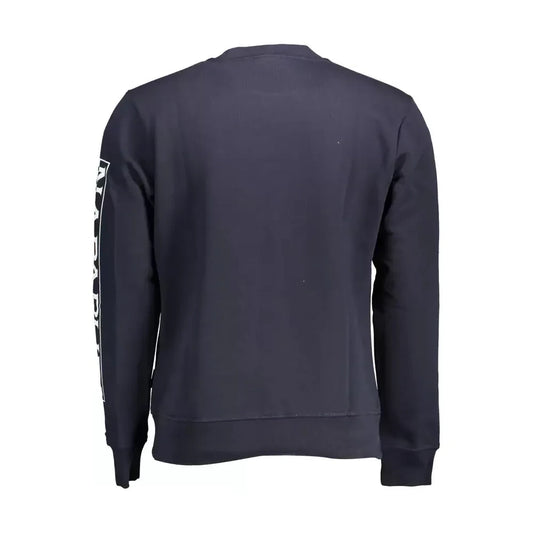 Napapijri Chic Blue Round Neck Sweatshirt with Logo Napapijri