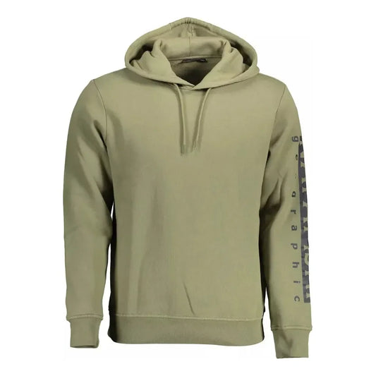 Green Hooded Logo Print Sweatshirt