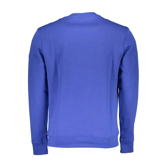 Chic Blue Round Neck Pullover Sweater