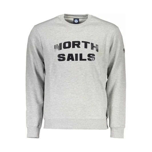 Elegant Gray Round Neck Cotton Blend Sweatshirt North Sails