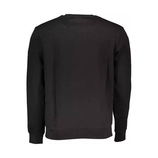 Sleek Black Cotton Blend Crewneck Sweatshirt