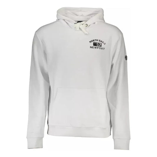 Sleek White Hooded Sweatshirt with Logo Print North Sails