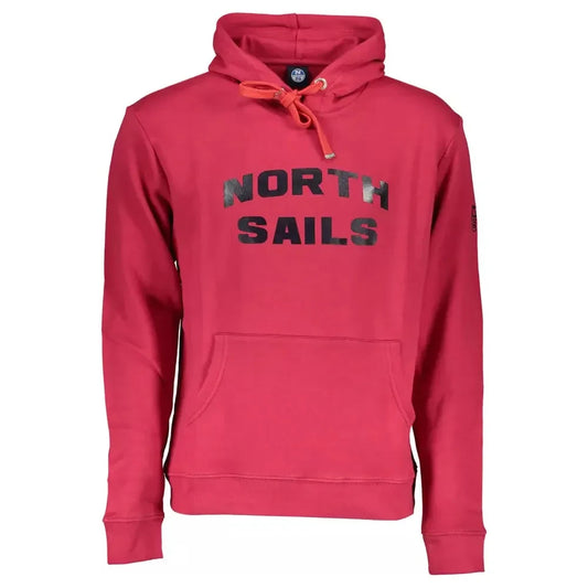 Vibrant Red Hooded Sweatshirt with Central Pocket North Sails