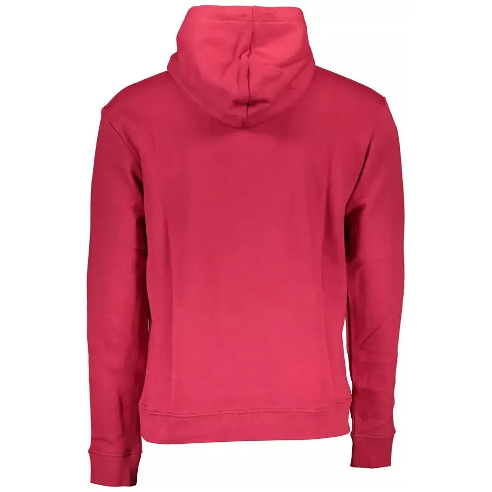 Vibrant Red Hooded Sweatshirt with Central Pocket