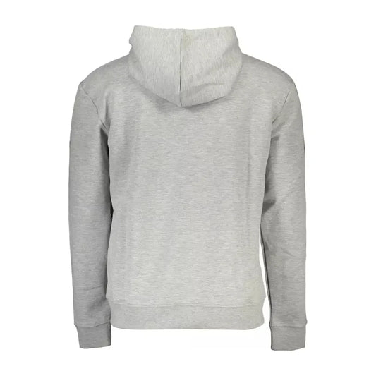 Sleek Gray Hooded Sweatshirt with Central Pocket North Sails