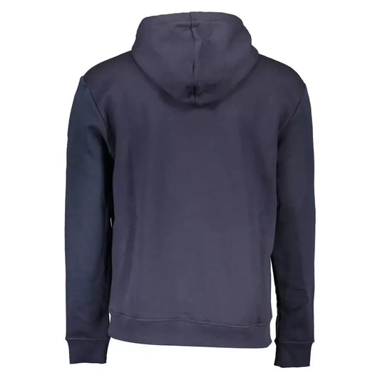 North Sails Blue Hooded Sweatshirt with Graphic Logo North Sails