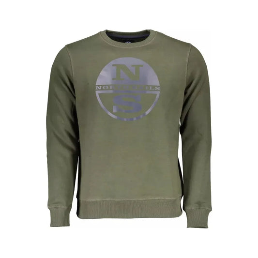 Green Round Neck Printed Sweatshirt