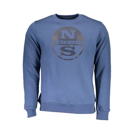 Chic Blue Printed Logo Sweatshirt