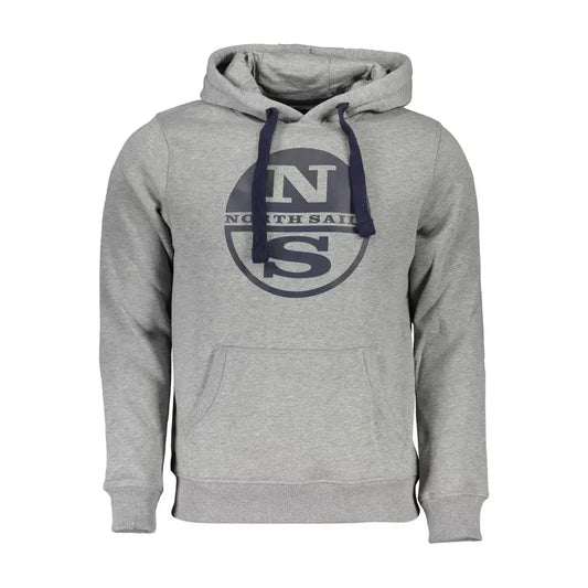 Elegant Gray Hooded Sweatshirt with Logo