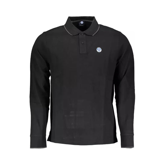 Sleek Long-Sleeve Polo with Contrasting Accents