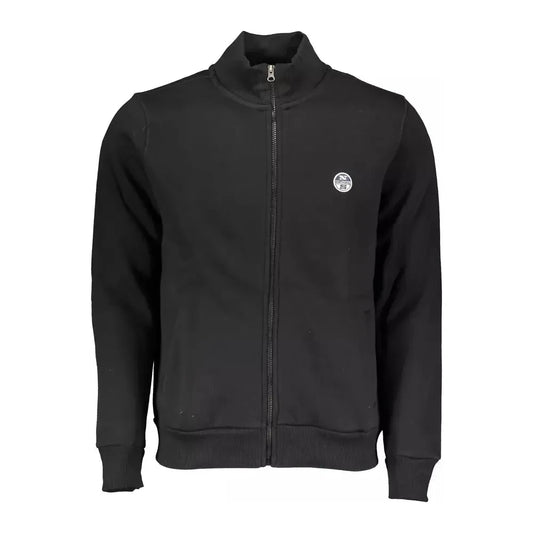 Sleek Black Zip Sweater with Logo Detail North Sails